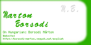 marton borsodi business card